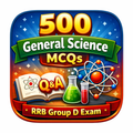 RRB Group D General Science App - 500 MCQs